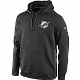 Men's Miami Dolphins Nike KO Chain Fleece Pullover Performance Hoodie - Charcoal,baseball caps,new era cap wholesale,wholesale hats